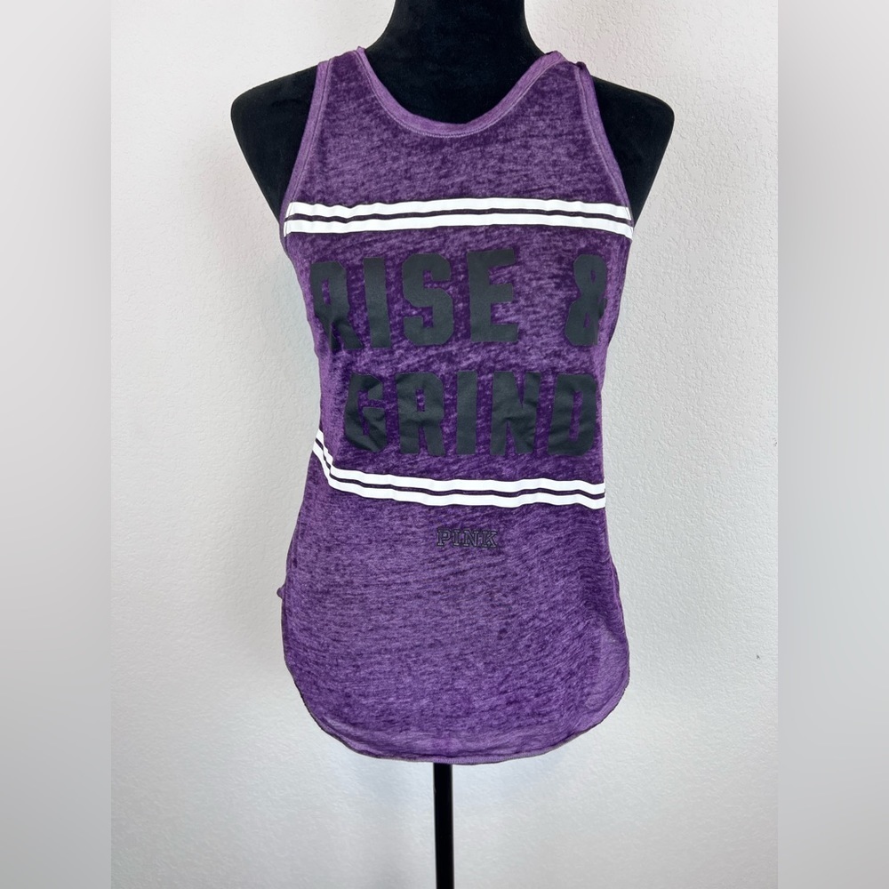 VS PINK Graphic Tank Top Rise & Grind in purple Size XS